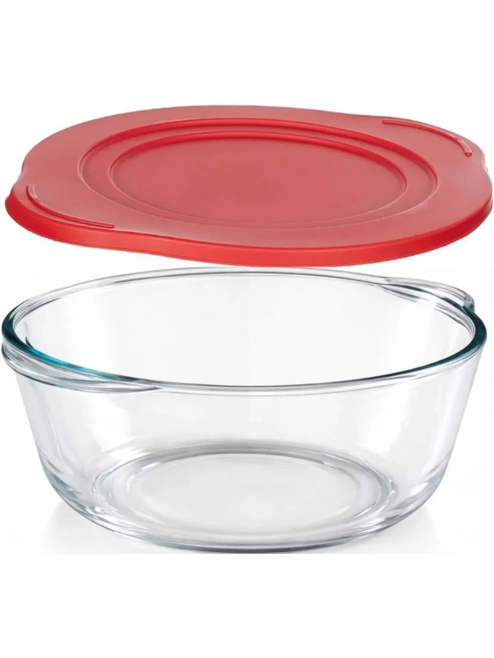 2.2 Quart Round Glass Casserole Dish with Lid - Oven Safe, Borosilicate, Food